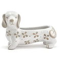 Wiener Dog Ceramic Planter – Floral Dachshund Plant Pot