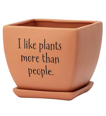 Funny Square Planters Set 3   Plant Lovers Item #14922